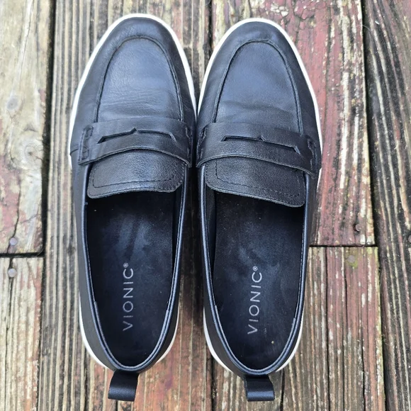 Vionic Womens Uptown Black Leather Loafer, Slip-on, Sz 10 Wide - Picture 10 of 12